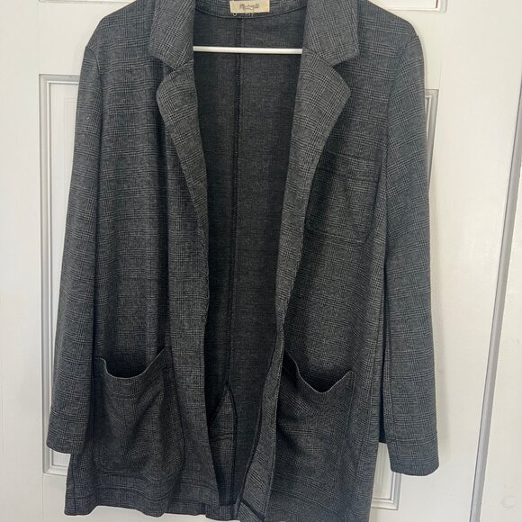 Madewell Oversized Knit Blazer in Glen Plaid - Picture 2 of 3